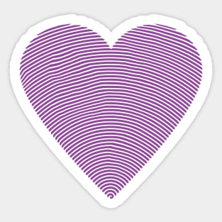 Stripes heart Art Design Purple Sticker